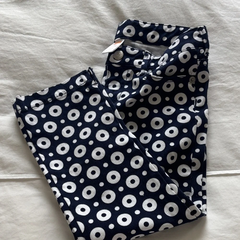 Gymboree Girls Navy and White Polka Dot Pants - Size 7